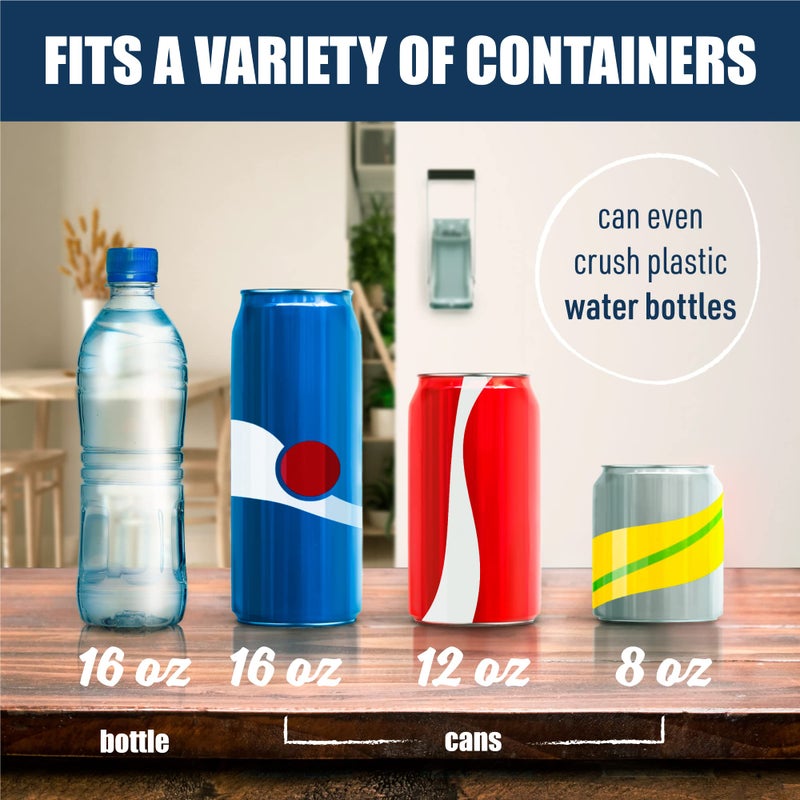 Mckay 16 Oz. and 12 Oz. Metal Can Crusher, Can Crusher Wall Mounted, Can Crushers for Recycling Wall-Mounted Smasher for Aluminum Seltzer, Soda, Beer Cans and Bottles, Gadgets for Home - Grey - Image 5